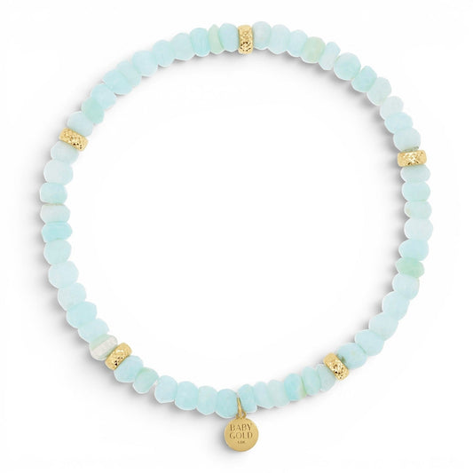 Peruvian Blue Opal Beaded Bracelet - Lotus Diamond