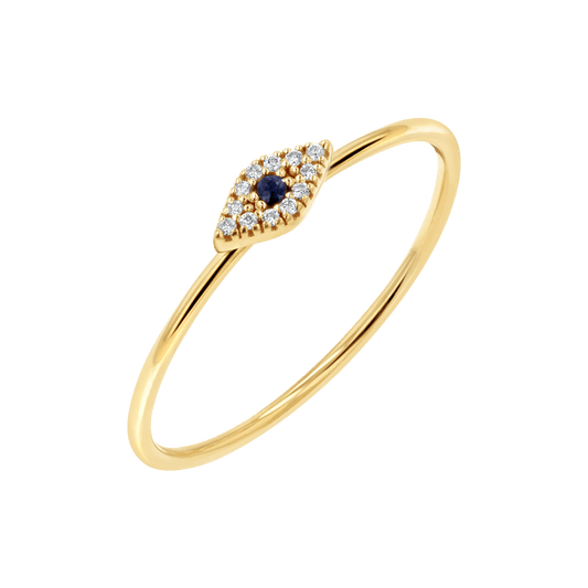 Petit Evil Eye Diamond Ring - Lotus Diamond