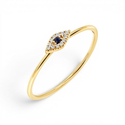 Petit Evil Eye Diamond Ring - Lotus Diamond
