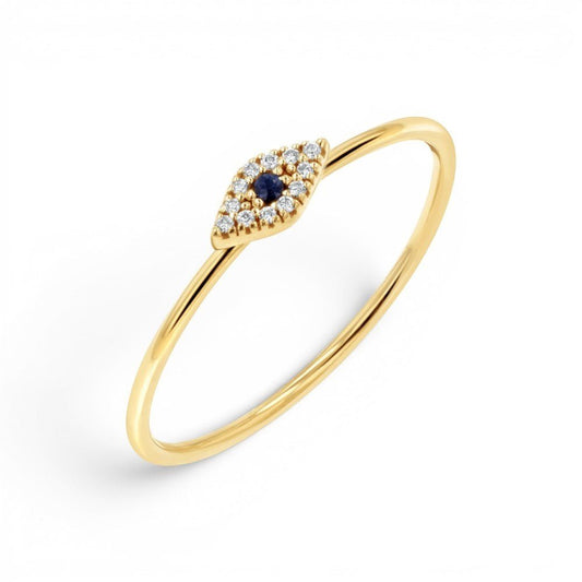 Petit Evil Eye Diamond Ring - Lotus Diamond