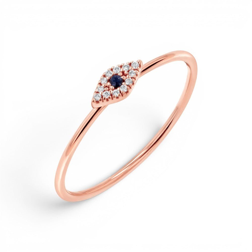 Petit Evil Eye Diamond Ring - Lotus Diamond