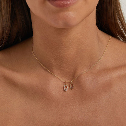 Petit Hamsa Diamond Charm - Lotus Diamond