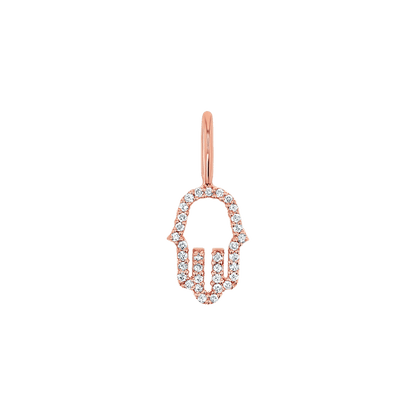 Petit Hamsa Diamond Charm - Lotus Diamond
