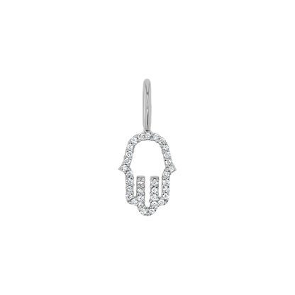 Petit Hamsa Diamond Charm - Lotus Diamond