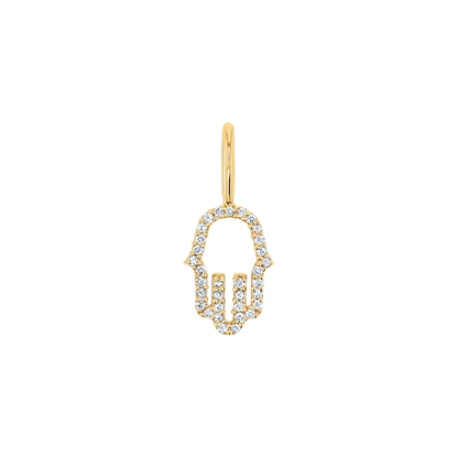 Petit Hamsa Diamond Charm - Lotus Diamond
