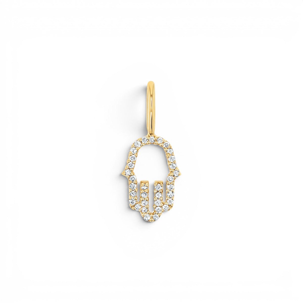 Petit Hamsa Diamond Charm - Lotus Diamond