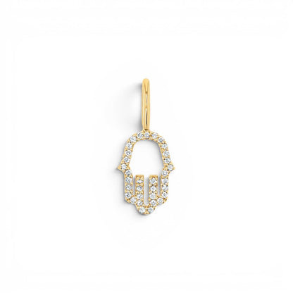 Petit Hamsa Diamond Charm - Lotus Diamond