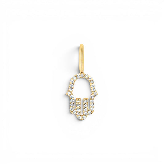 Petit Hamsa Diamond Charm - Lotus Diamond