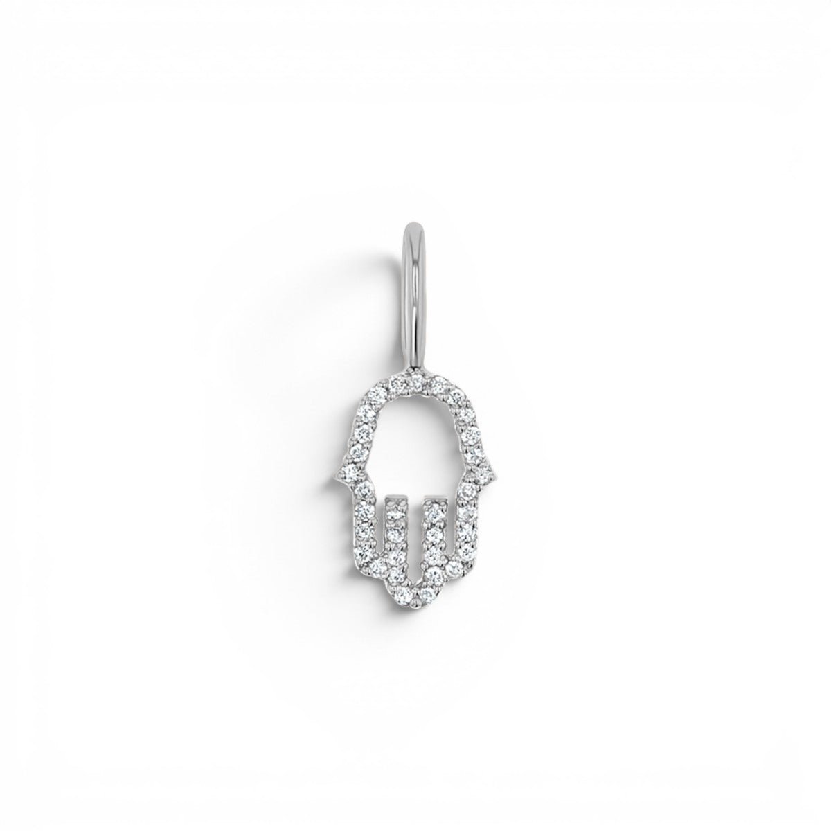 Petit Hamsa Diamond Charm - Lotus Diamond