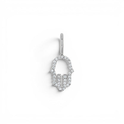 Petit Hamsa Diamond Charm - Lotus Diamond