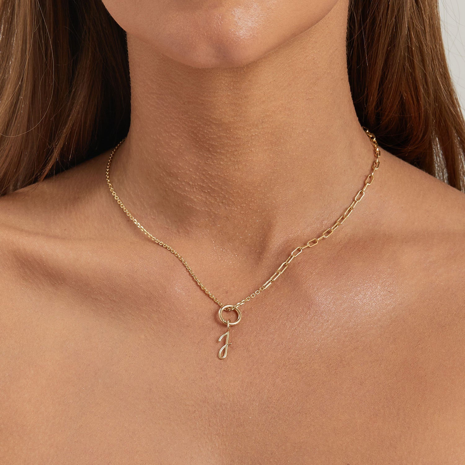 Petit Round Connector Charm Clasp - Lotus Diamond