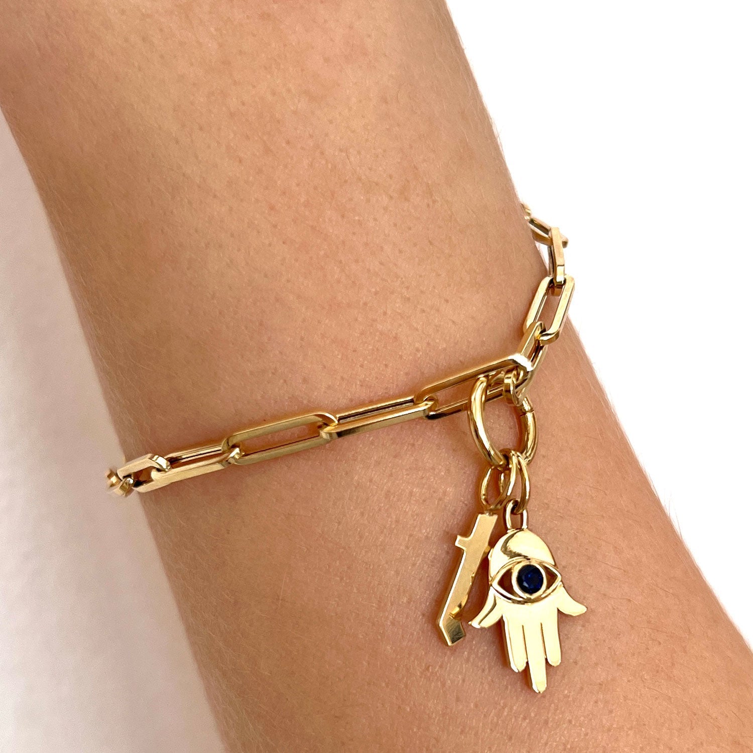 Petit Round Connector Charm Clasp - Lotus Diamond