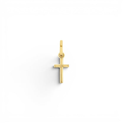 Petite Cross Charm - Lotus Diamond