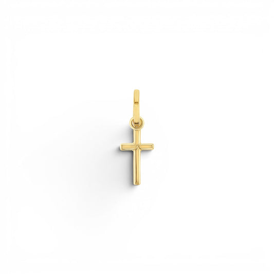 Petite Cross Charm - Lotus Diamond