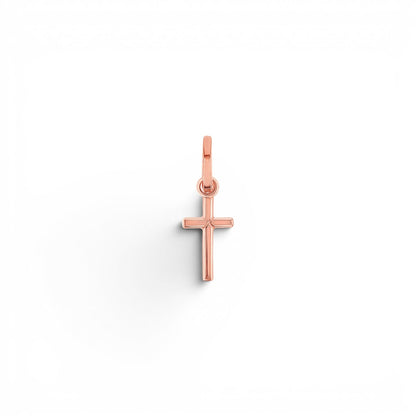 Petite Cross Charm - Lotus Diamond