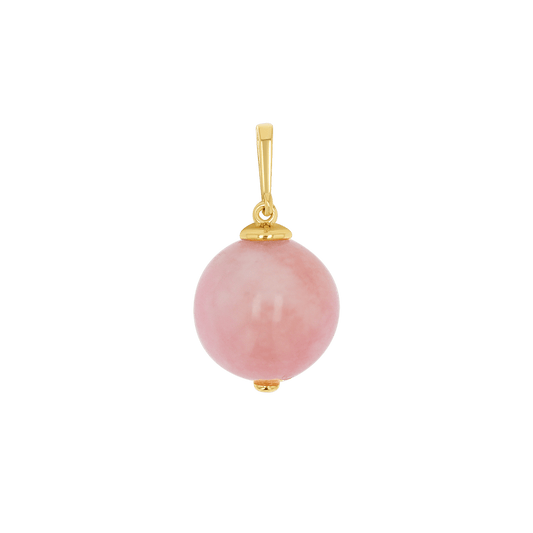 Pink Jade Gumball Charm - Lotus Diamond