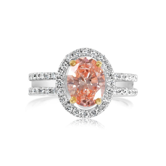 Pink Lab grown Diamond Ring 1.79 ctw - Lotus Diamond