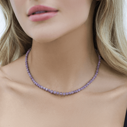 Pink Sapphire & Aquamarine Beaded Strand Necklace - Lotus Diamond