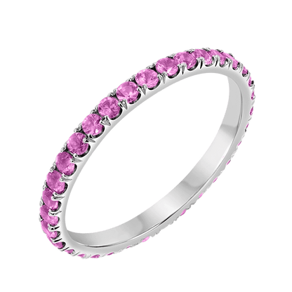 Pink Sapphire U Pave Band - Lotus Diamond
