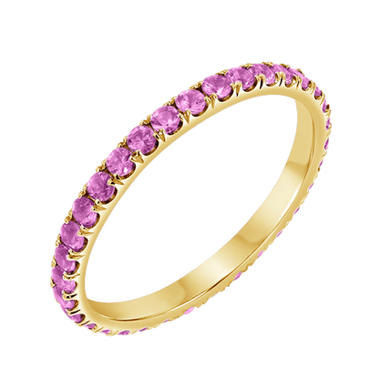 Pink Sapphire U Pave Band - Lotus Diamond