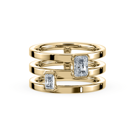 Portrait Radiant Toi et Moi Ring - Lotus Diamond