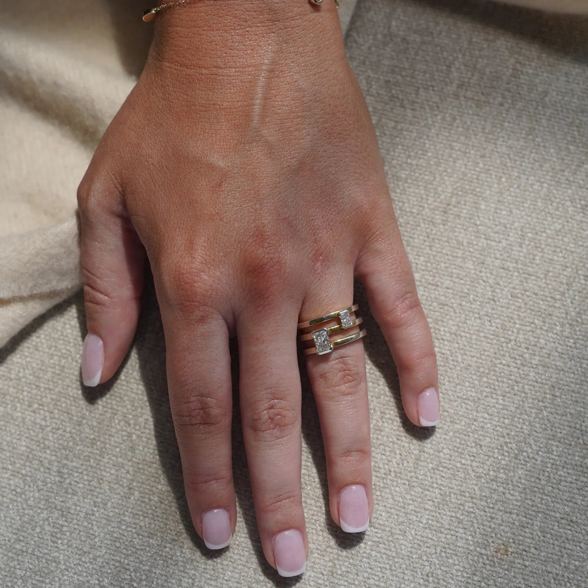 Portrait Toi et Moi Ring Sterling Silver Size 7.0 - Lotus Diamond