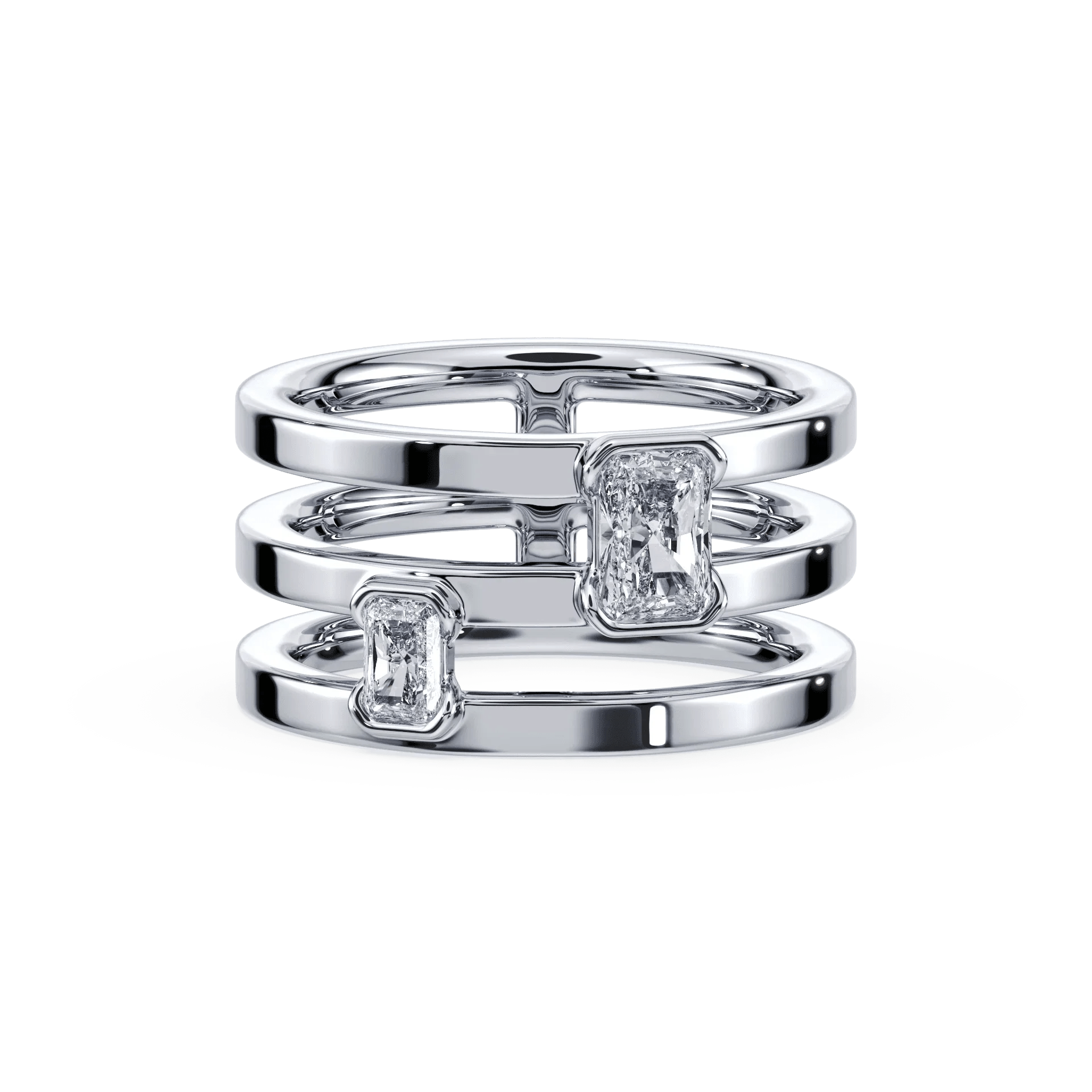 Portrait Toi et Moi Ring Sterling Silver Size 7.0 - Lotus Diamond