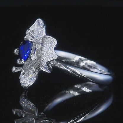 Natural Sapphire Ring - Flower style - Flower style