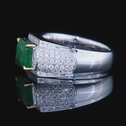 Men's Natural Emerald Ring - Style A