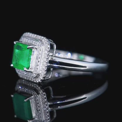 Natural Colombian Emerald Ring - Style D
