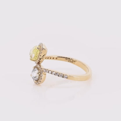 Fancy Yellow Lab grown Diamond Ring 1.71ctw