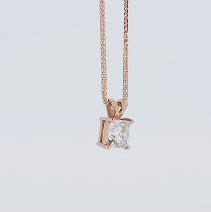 Princess-cut 18K diamond Pendant