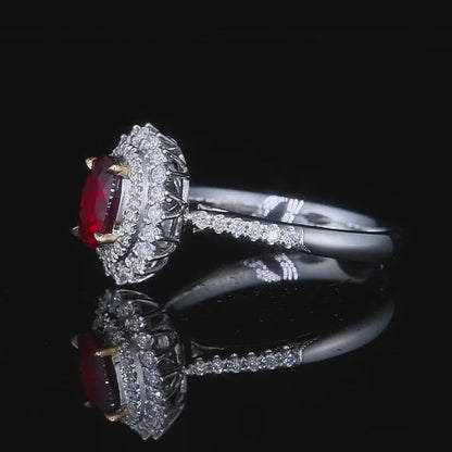 No burned pigeon Red Ruby Ring - Style A+