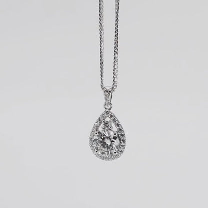 18K water drop diamond pendant