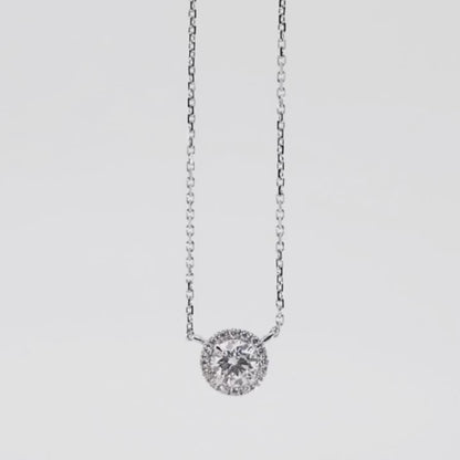 Simple halo necklace with diamond  Pendant