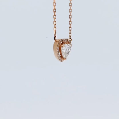 Heart-shaped rose gold 18K diamond Pendant