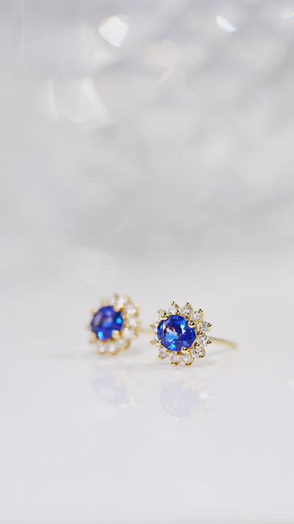 Sapphire Stud earrings - Style C