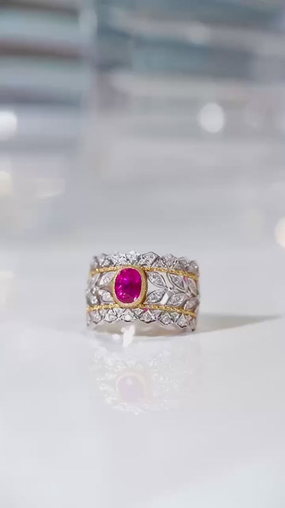 Ruby ring Light luxury -A