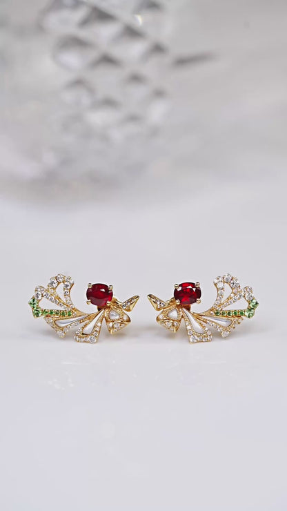 Ruby stud earrings