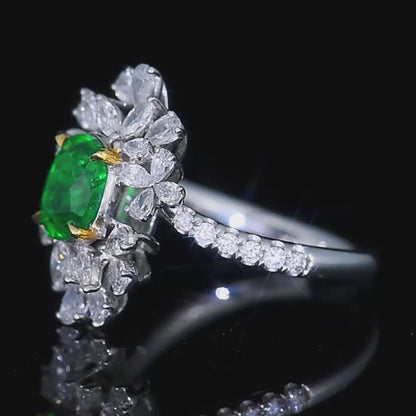 Natural vivid green Emerald Ring Style -C