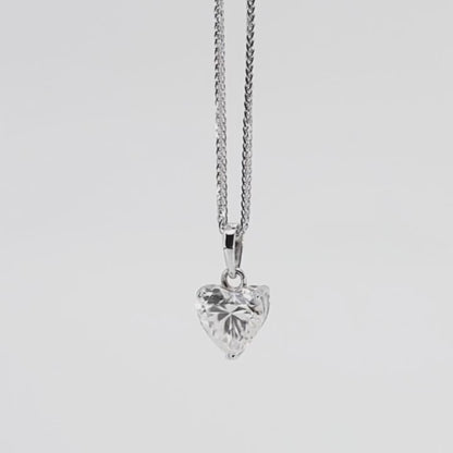 Heart-shaped diamond pendant