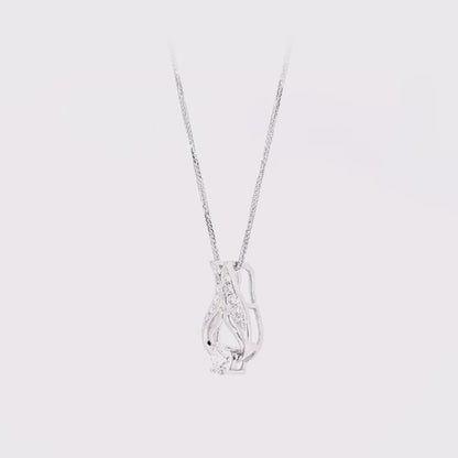 Abstract line shackle 18K diamond Pendant