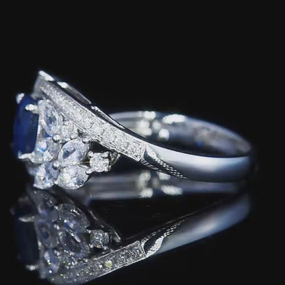 Sri Lanka natural Royal blue Royal Blue sapphire ring