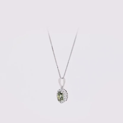 Fancy Green Oval Lab-Grown Diamond Pendant