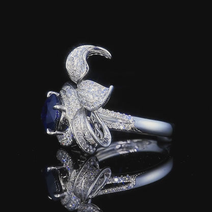 Natural sapphire ring in luxurious design