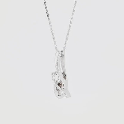 Heart-shaped through-flower sling tip 18K  diamond Pendant