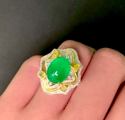 3.85 carat emerald ring/pendant in wood zo