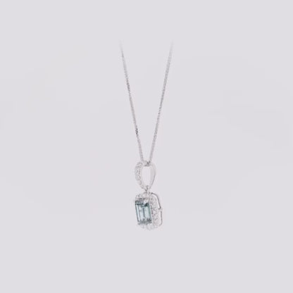 Blue Baguette Lab-grown Diamond Pendant