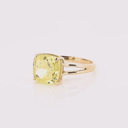 Fancy Yellow Lab grown Diamond Ring 5.04 ctw