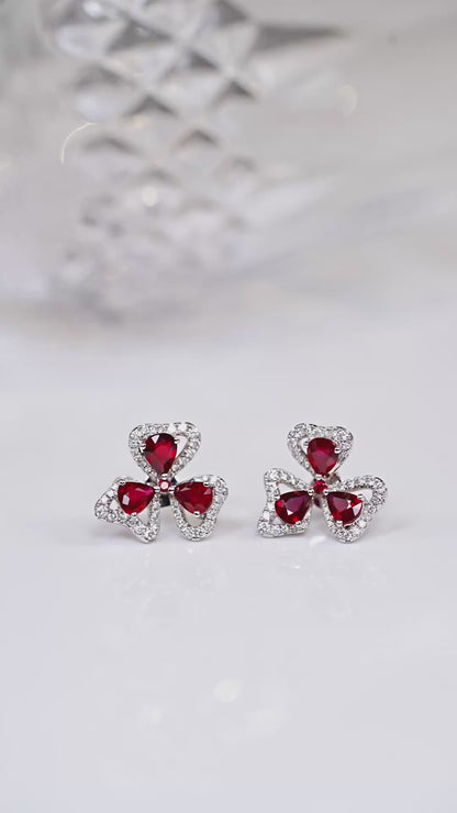 Ruby stud earrings